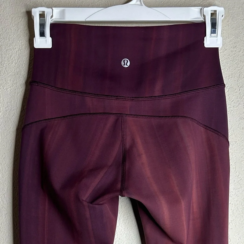 Lululemon In Movement Tight 26” Linear Spray Dye White Garnet 4